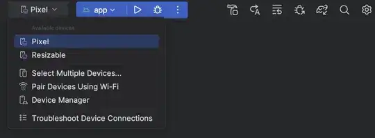 Screenshot of target device dropdown-menu (taken from Android developer docs)