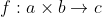 a x b -> c