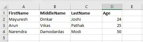 Click here to see the input Excel file