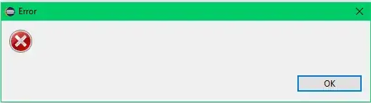Empty error dialog