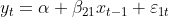 y_{t}=\alpha +\beta _{21}x_{t-1}+\varepsilon _{1t}