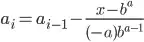 a_i = a_{i-1} - \frac{x - b^a}{-ab^{a-1}}