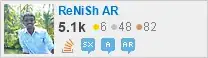 profile for ReNiSh A R on Stack Exchange, a network of free, community-driven Q&A sites