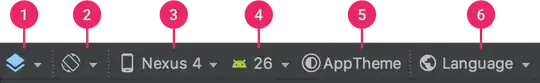 Toolbar callouts in the Design Editor