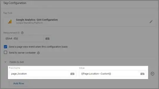 Settings for GA4 config tag