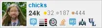 profile for chicks on Stack Exchange, a network of free, community-driven Q&A sites