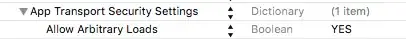 App transport security settings