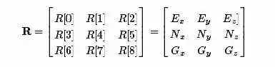 equation with definition of R matrix