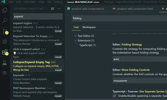 Show code folding controls always in VsCode