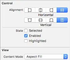 here set Control Alignment settings for the button