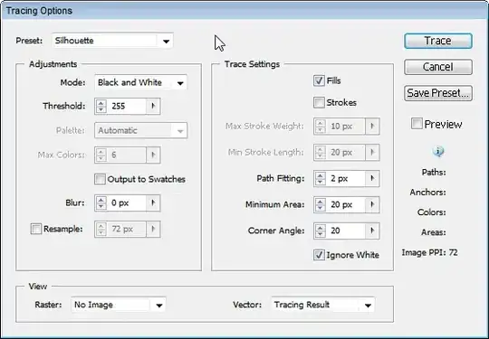 Adobe Illustrator Tracing Settings