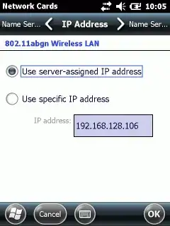 IP address of device