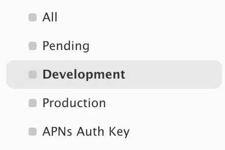 select development certs