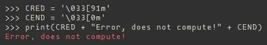 Output colors