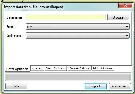 pgAdmin import GUI