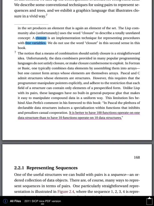 Screenshot of the application showing the different interpretations of vertical and horizontal swipes