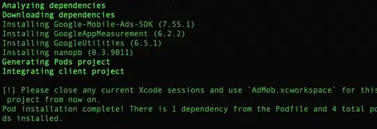 Output of a pod install