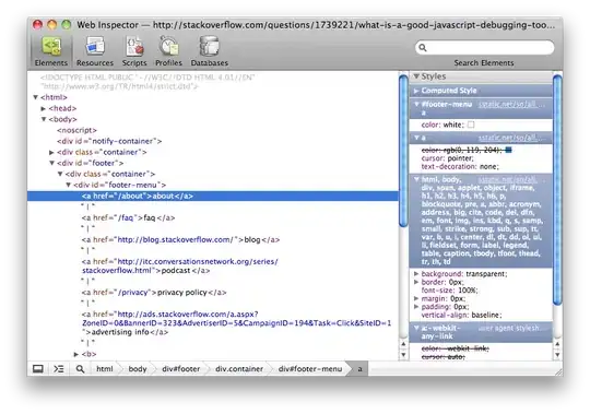 Tab with data I am looping through