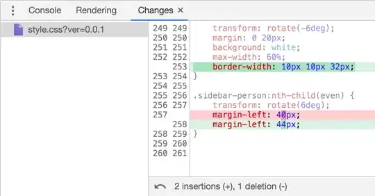 Screenshot of Changes tab in Chrome dev tools