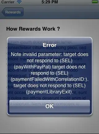 Error Note invalid parameter: target does not respond to (SEL)(payWithPayPal) target does not respond to (SEL) (paymentFailedWithCorrealationID:). target does not respond to (SEL)(paymentLibraryExit).