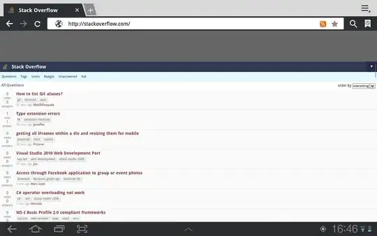 Screenshot of query result