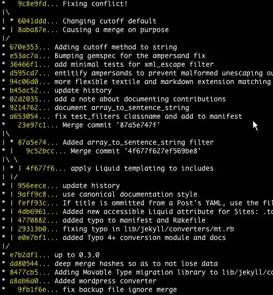 git log graph