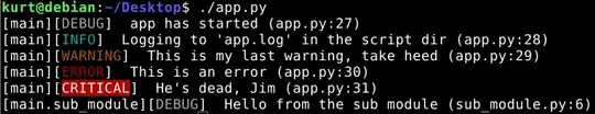 Terminal output