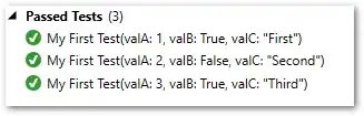 Three tests runs observed from test explorer for 'My First Test'