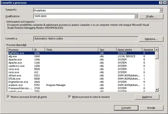 connect to process dialog