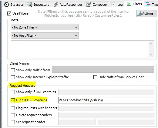 vshub filter in Fiddler