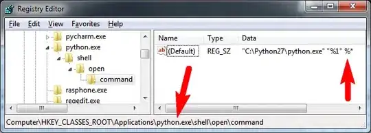 example registry setting for python.exe