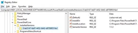 Image displaying the specified key in the Windows Registry Editor