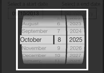 date picker new look