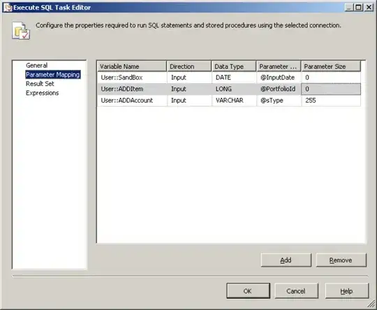 Execute SQL Task Editor - Parameter Mapping