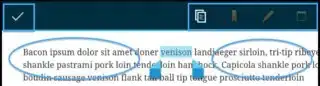 Selecting a button, or touching outside the selection area.