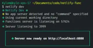 netlify dev screenshot
