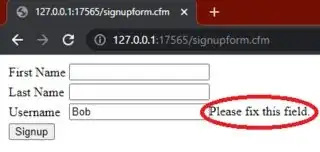 Invalid Username