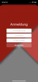 My login view presented as modal...