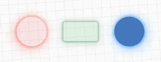 Screenshot of ClippedShadowFloatingActionButton, ClippedShadowButton, and ColoredShadowFloatingActionButton examples