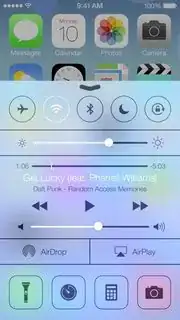 iOS 7 Control Center screenshot
