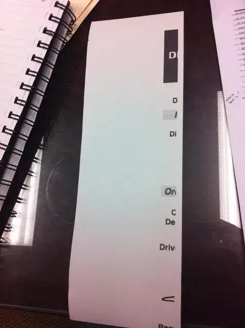 Photo of printout