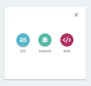 menu appearing after clicking Add another app