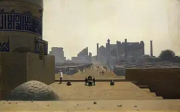 Main Street in Samarkand, from the height of the citadel in the early morning (1869–1870)