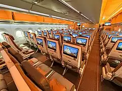 STARLUX's Airbus A350-900 economy class cabin configuration.