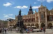 Adam Mickiewicz Monument in front of the Cloth Hall