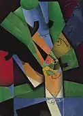 Juan Gris, 1913, El fumador, The Smoker (Frank Haviland), oil on canvas, 73 × 54&nbsp;cm, Thyssen-Bornemisza Museum