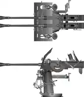 Twin 3.7&nbsp;cm Flak M42U guns on the DLM 42U mount.