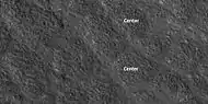 Close view of high center polygons, as seen by HiRISE under HiWish program.  Centers of polygons are labeled.