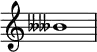 {
\omit Score.TimeSignature \relative c'' {
\tweak Accidental.stencil #ly:text-interface::print \tweak Accidental.text \markup { \concat { \doubleflat \doubleflat }}beses1
} }