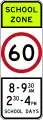 (R4-V106) 60&nbsp;km/h Speed Limit School Zone (used in Victoria)